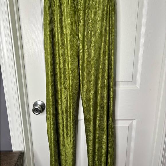 ASTR Green Crepe Wide Leg Pull On Pants Size Medium - Picture 6 of 7